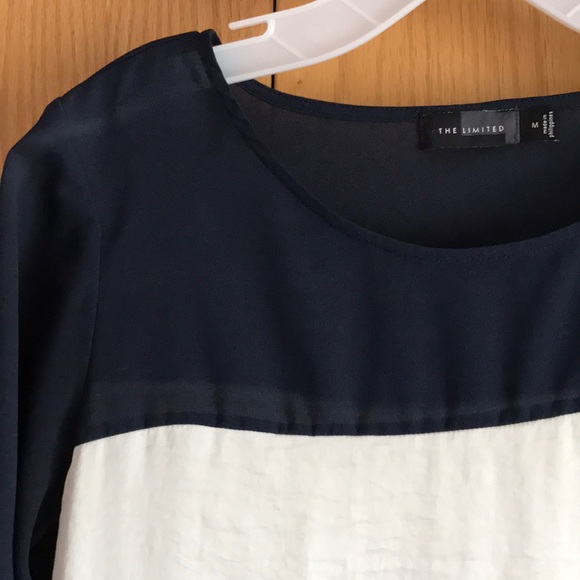 The Limited Navy and White Color Block Top - Picture 2 of 2